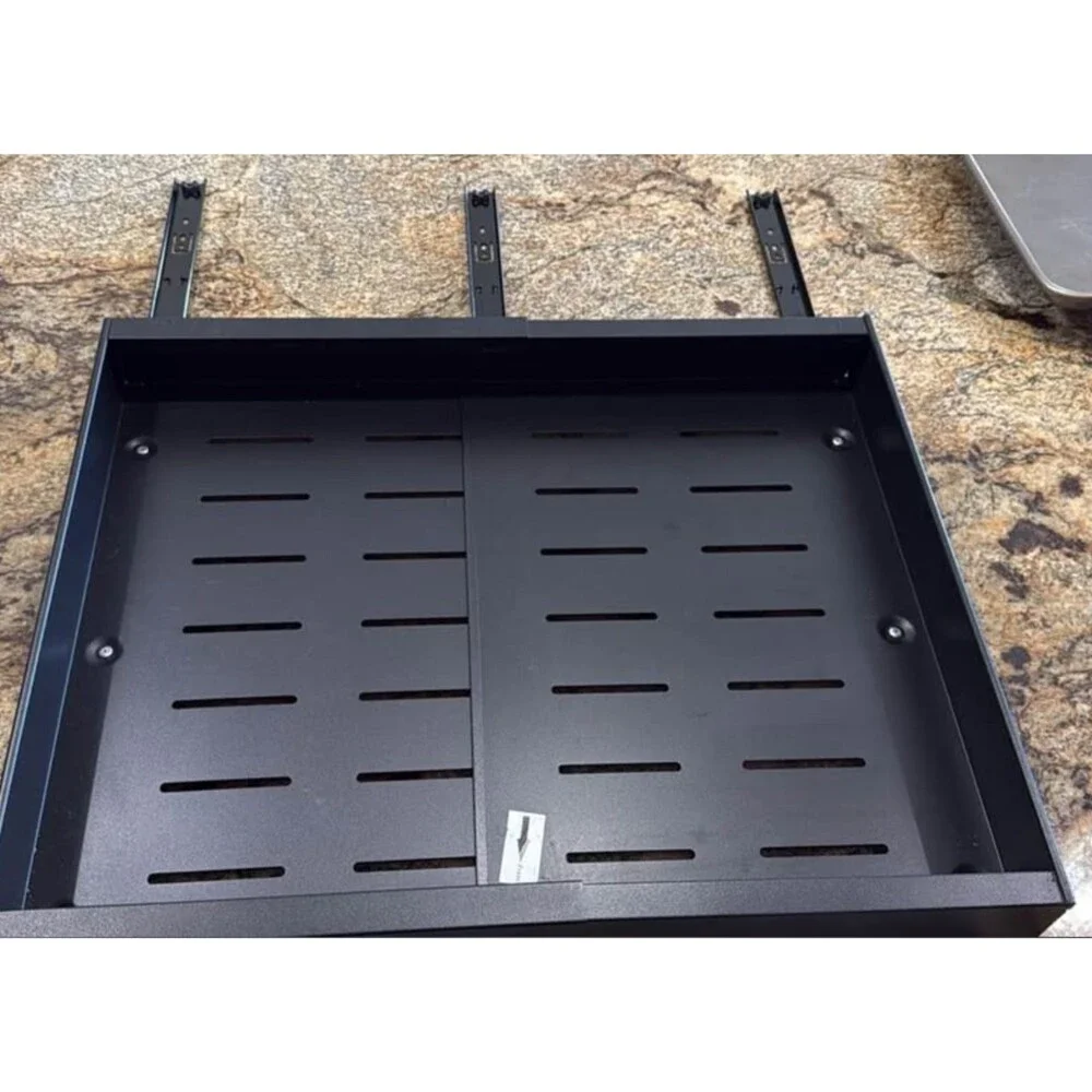 (2) Pack Expandable Pull Out Cabinet Organizer Shelf Drawer Black Metal